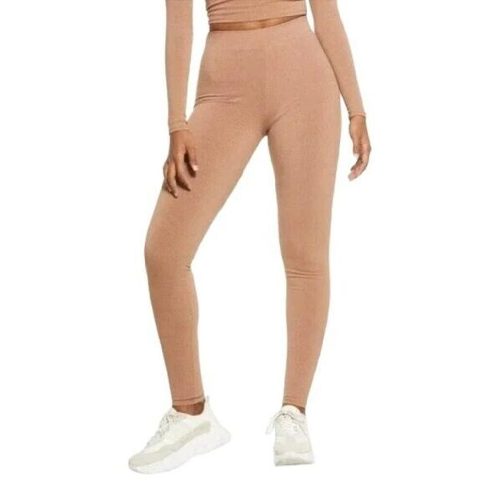 NWT Naked Wardrobe Snatched Rib Leggings Brown S
